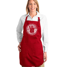 Load image into Gallery viewer, MAKE LOVE NOT WAR - Full Length Word Art Apron