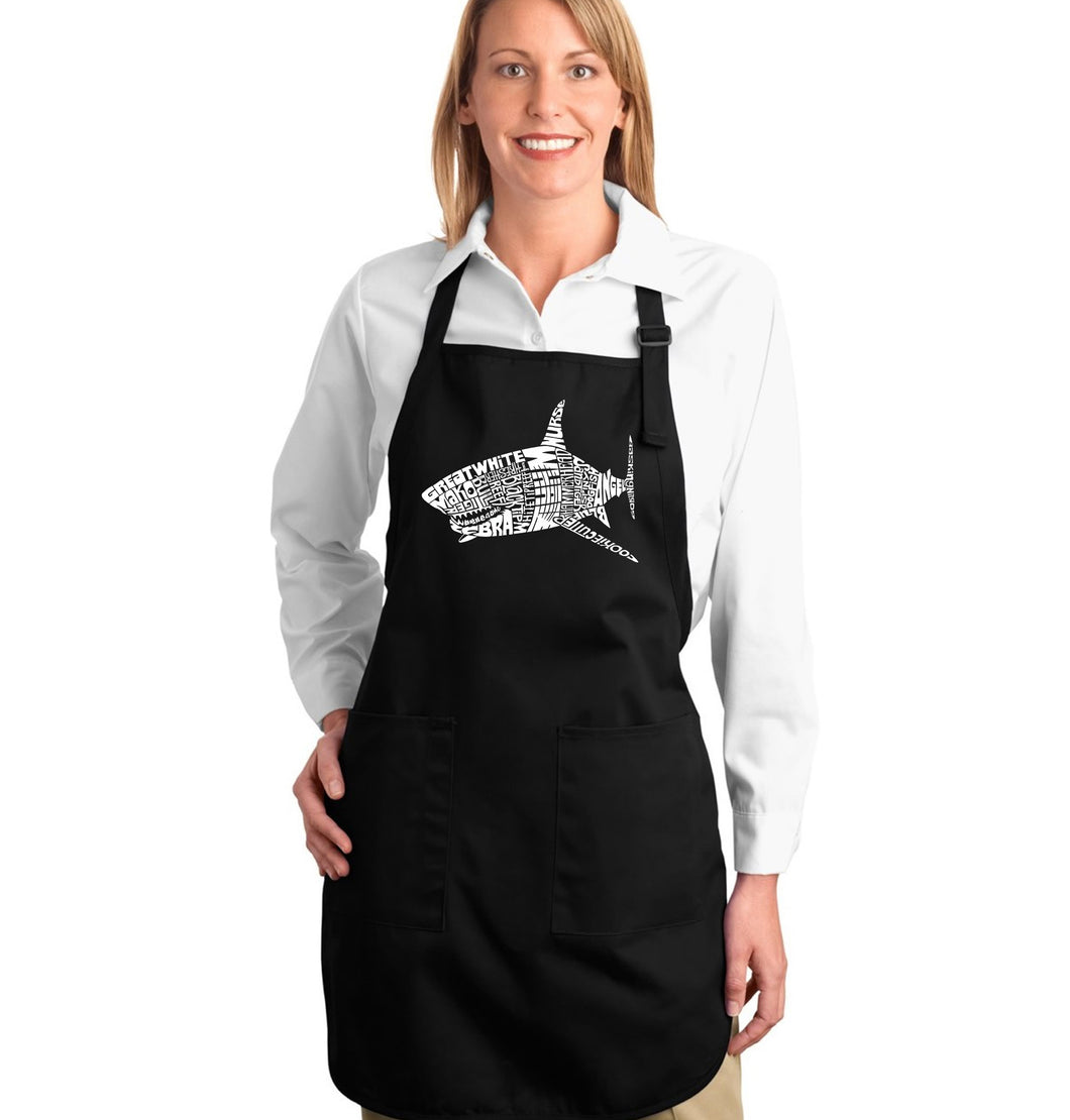 SPECIES OF SHARK - Full Length Word Art Apron