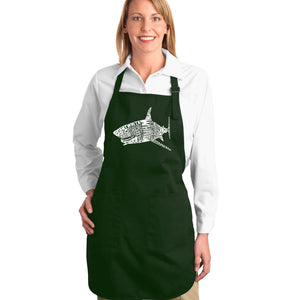 SPECIES OF SHARK - Full Length Word Art Apron