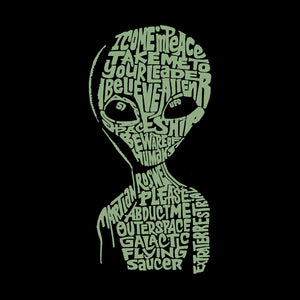 LA Pop Art Women's Dolman Word Art Shirt - Alien