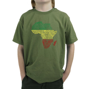Countries in Africa - Boy's Word Art T-Shirt