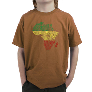 Countries in Africa - Boy's Word Art T-Shirt