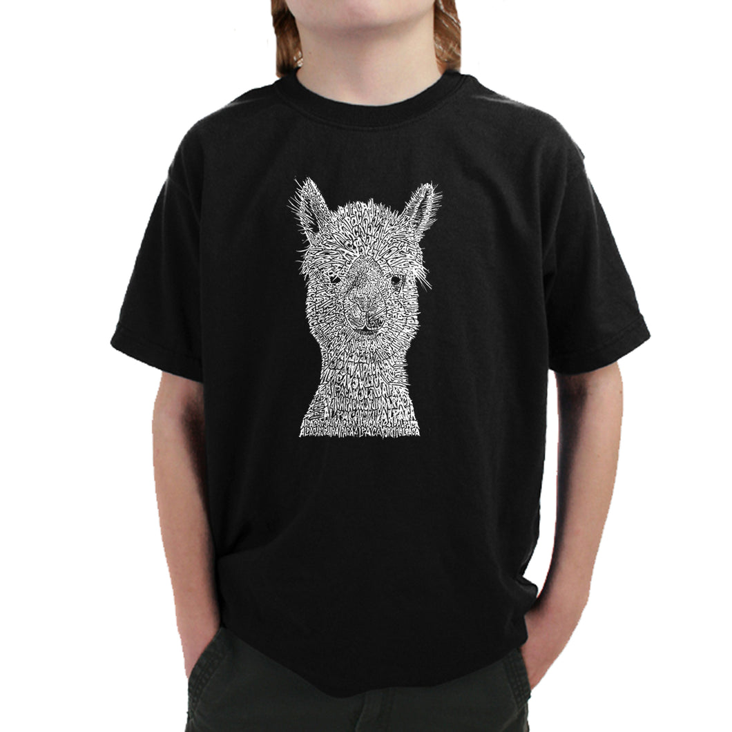 Alpaca - Boy's Word Art T-Shirt