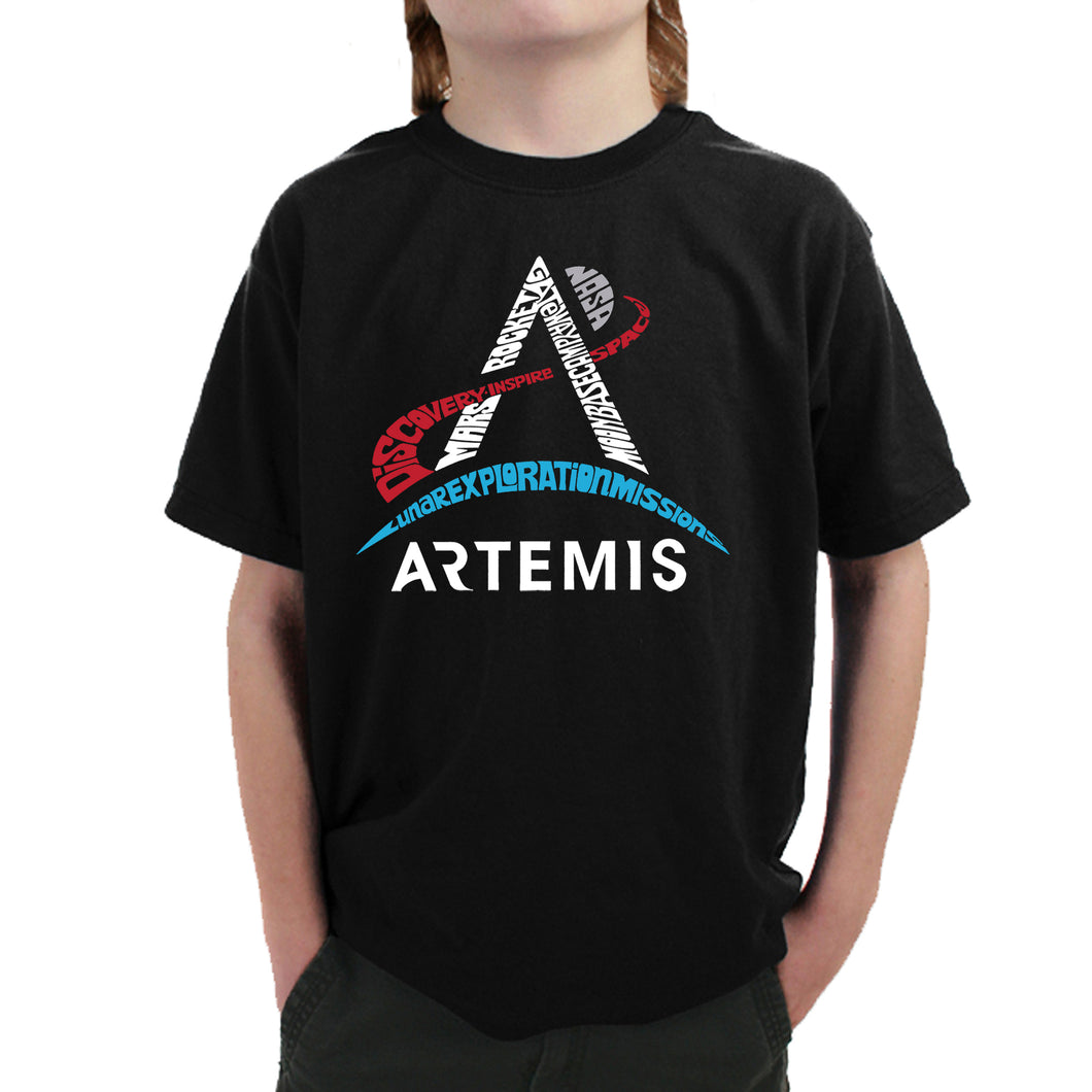 NASA Artemis Logo - Boy's Word Art T-Shirt