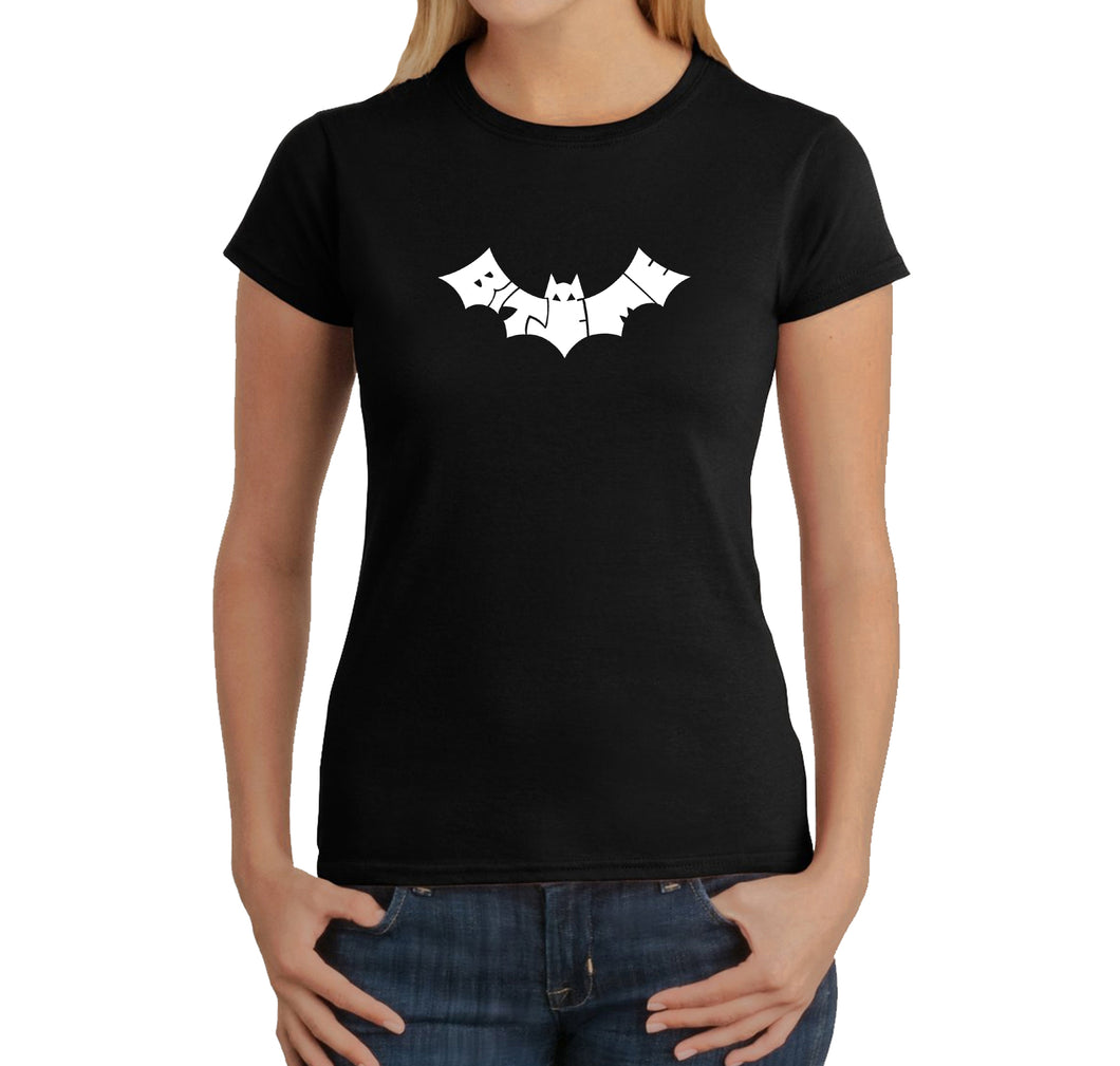 BAT BITE ME - Women's Word Art T-Shirt