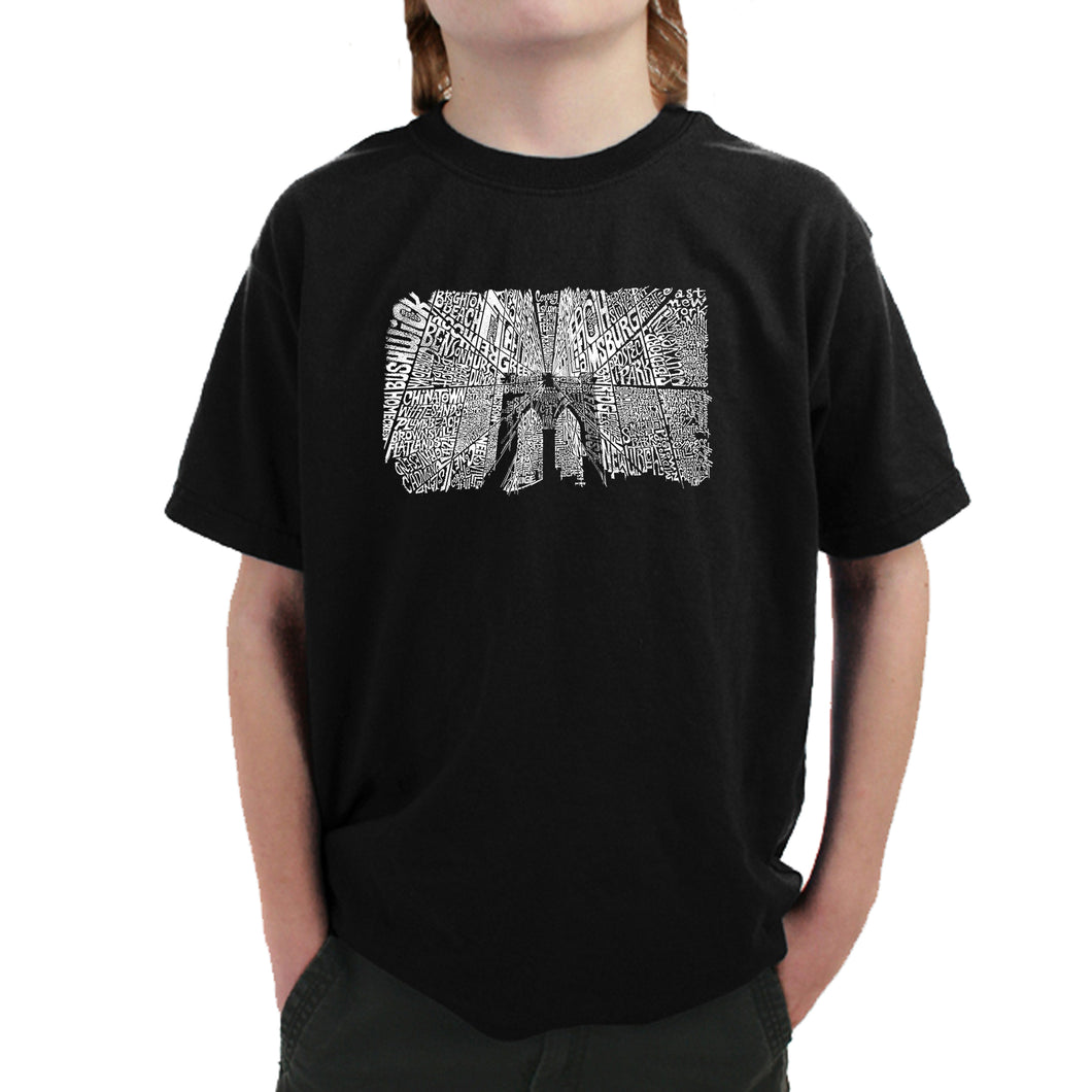 Brooklyn Bridge - Boy's Word Art T-Shirt
