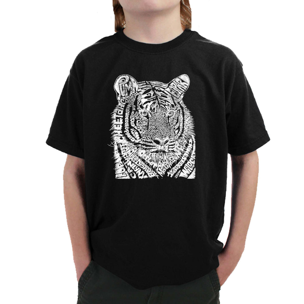 Big Cats - Boy's Word Art T-Shirt