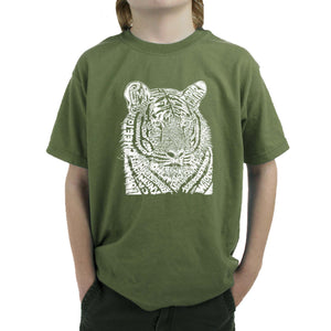 Big Cats - Boy's Word Art T-Shirt