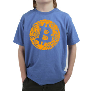 Bitcoin  - Boy's Word Art T-Shirt