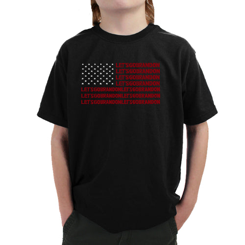 Lets Go Brandon  - Boy's Word Art T-Shirt
