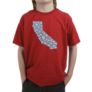 California Hearts  - Boy's Word Art T-Shirt