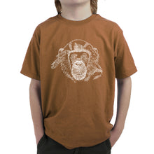 Load image into Gallery viewer, Chimpanzee - Boy&#39;s Word Art T-Shirt