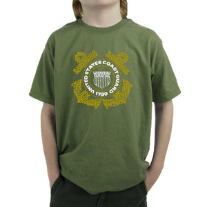 Coast Guard - Boy's Word Art T-Shirt