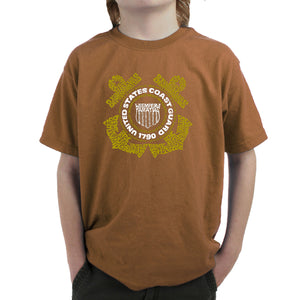 Coast Guard - Boy's Word Art T-Shirt