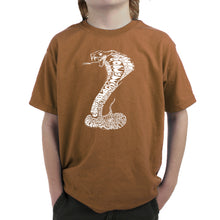 Load image into Gallery viewer, Types of Snakes - Boy&#39;s Word Art T-Shirt