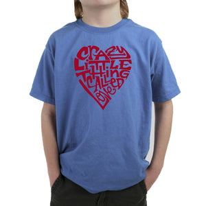 Crazy Little Thing Called Love - Boy's Word Art T-Shirt