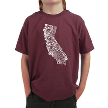 Load image into Gallery viewer, California State -  Boy&#39;s Word Art T-Shirt