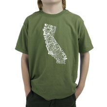 Load image into Gallery viewer, California State -  Boy&#39;s Word Art T-Shirt