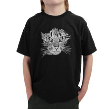 Load image into Gallery viewer, Cat Face -  Boy&#39;s Word Art T-Shirt