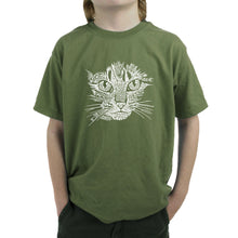 Load image into Gallery viewer, Cat Face -  Boy&#39;s Word Art T-Shirt