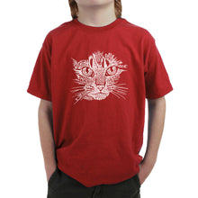 Load image into Gallery viewer, Cat Face -  Boy&#39;s Word Art T-Shirt