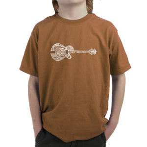 Country Guitar - Boy's Word Art T-Shirt