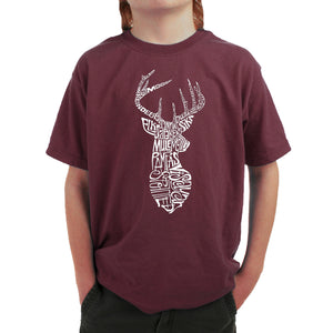 Types of Deer - Boy's Word Art T-Shirt