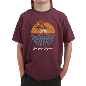 Cities In San Diego - Boy's Word Art T-Shirt