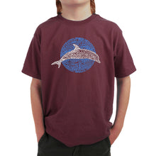 Load image into Gallery viewer, Species of Dolphin - Boy&#39;s Word Art T-Shirt