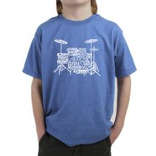Load image into Gallery viewer, Drums - Boy&#39;s Word Art T-Shirt
