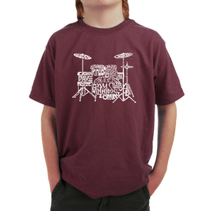 Drums - Boy's Word Art T-Shirt