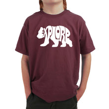 Load image into Gallery viewer, Explore - Boy&#39;s Word Art T-Shirt