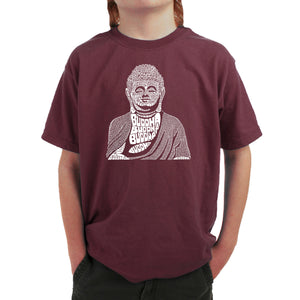 Buddha  - Boy's Word Art T-Shirt
