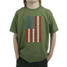 Load image into Gallery viewer, Heart Flag - Boy&#39;s Word Art T-Shirt