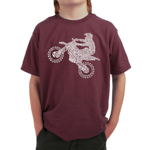 FMX Freestyle Motocross - Boy's Word Art T-Shirt