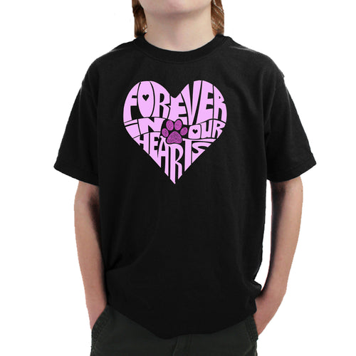 Forever In Our Hearts - Boy's Word Art T-Shirt