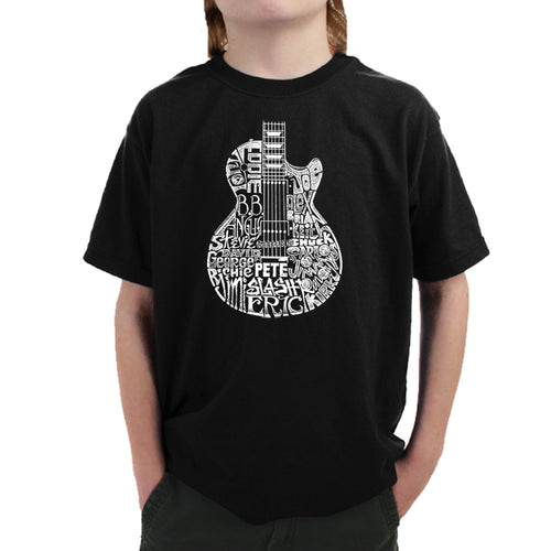 Rock Guitar - Boy's Word Art T-Shirt