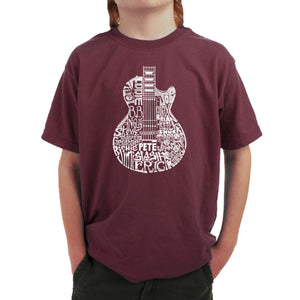 Rock Guitar - Boy's Word Art T-Shirt