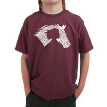 Load image into Gallery viewer, Girl Horse - Boy&#39;s Word Art T-Shirt