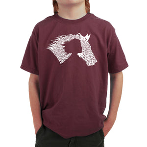 Girl Horse - Boy's Word Art T-Shirt