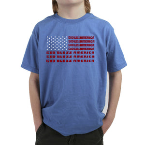 God Bless America - Boy's Word Art T-Shirt