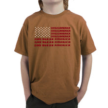 Load image into Gallery viewer, God Bless America - Boy&#39;s Word Art T-Shirt