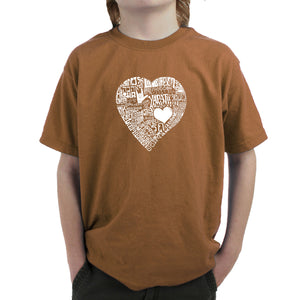 LOVE IN 44 DIFFERENT LANGUAGES - Boy's Word Art T-Shirt