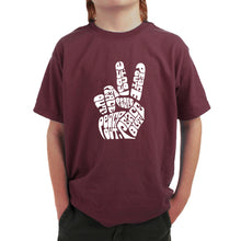 Load image into Gallery viewer, Peace Out  - Boy&#39;s Word Art T-Shirt