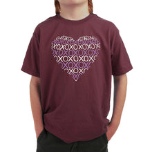 Load image into Gallery viewer, XOXO Heart  - Boy&#39;s Word Art T-Shirt