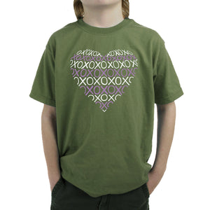 XOXO Heart  - Boy's Word Art T-Shirt