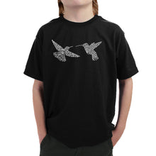 Load image into Gallery viewer, Hummingbirds - Boy&#39;s Word Art T-Shirt