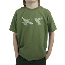 Load image into Gallery viewer, Hummingbirds - Boy&#39;s Word Art T-Shirt