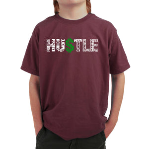Hustle  - Boy's Word Art T-Shirt