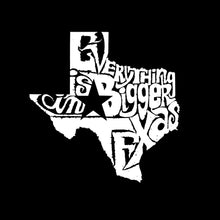 Load image into Gallery viewer, Everything is Bigger in Texas - Men&#39;s Word Art Hooded Sweatshirt